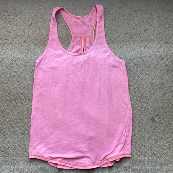 LULULEMON heathered Yum Yum Pink split tie-back Salut the Sun tank top 6 - Picture 2 of 12